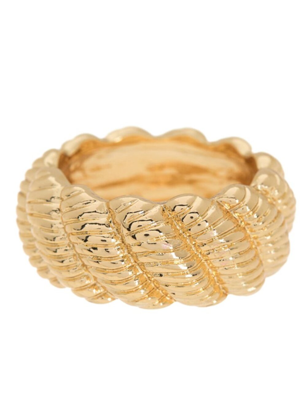 BaubleBar Gold Textured Spiral Ring Size 8 NWT